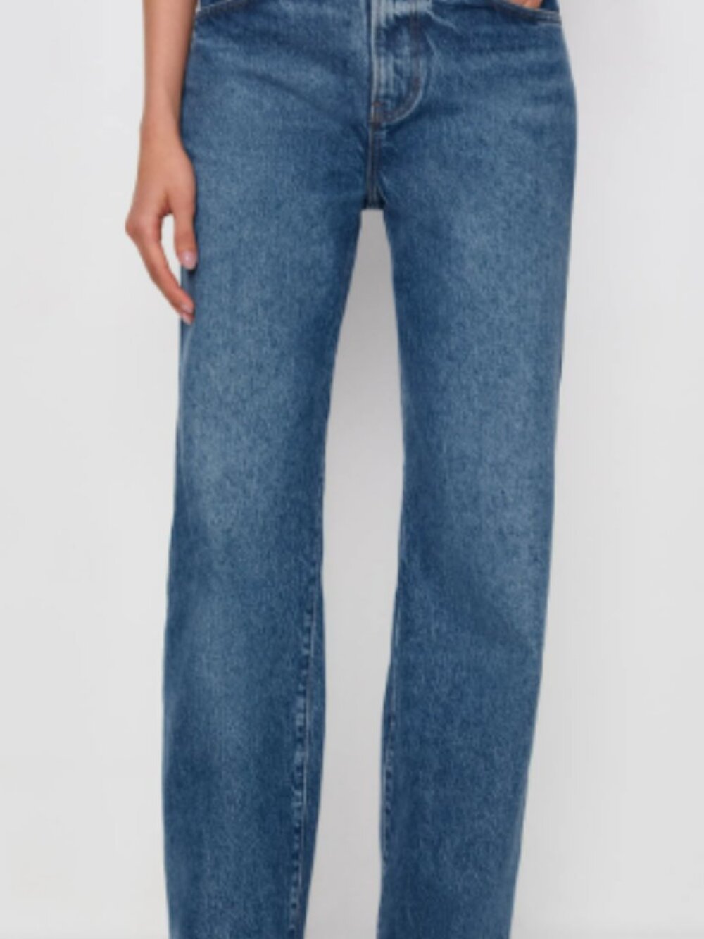 Reformation Val 90's Mid Rise Straight Short Jeans in Pelican Size 25S